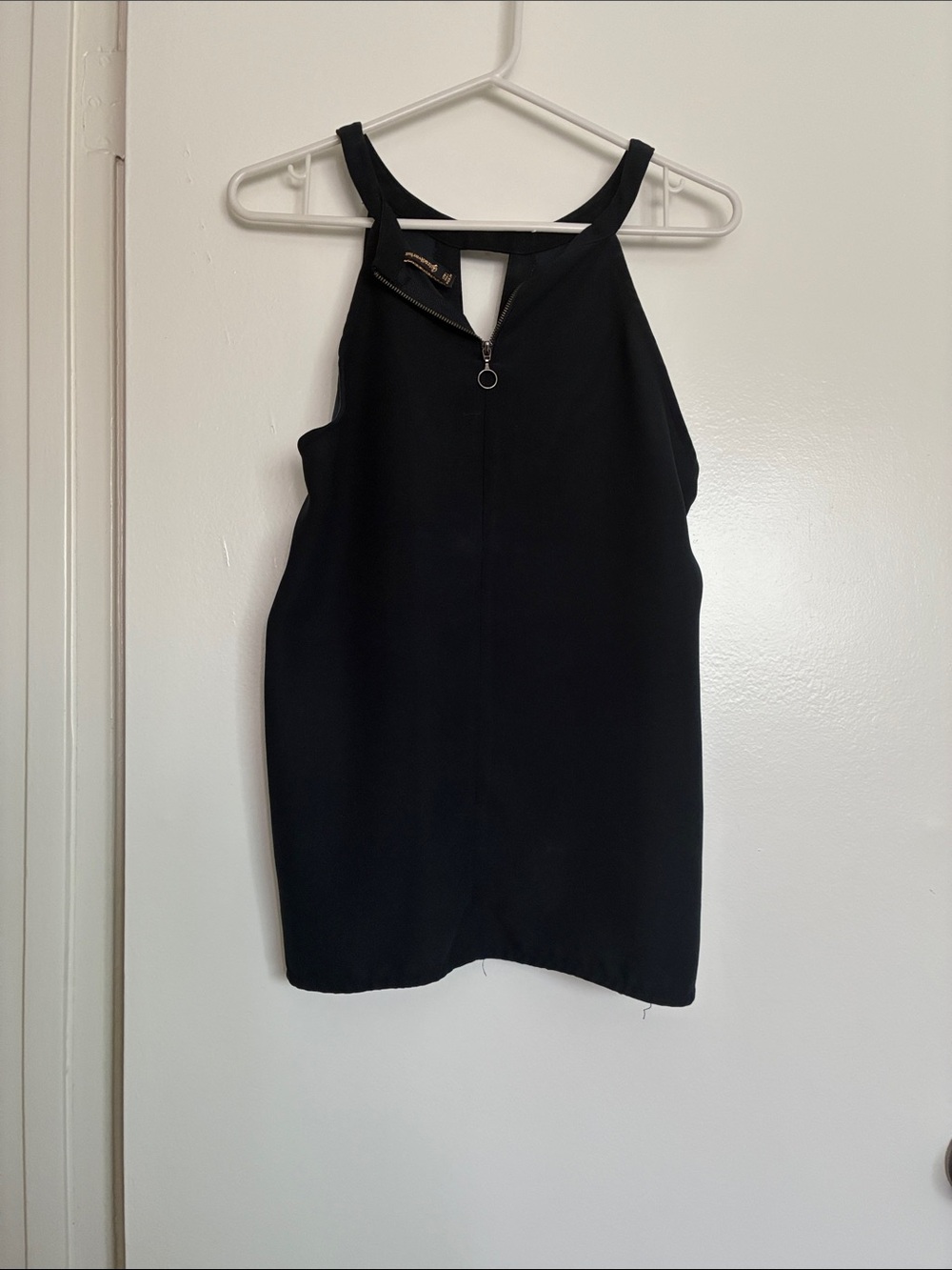 Black Halter Zip-Front Women’s Tank Top